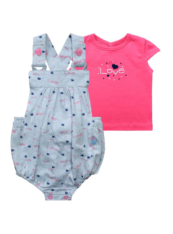 Conjunto Algodón Love Para Niña