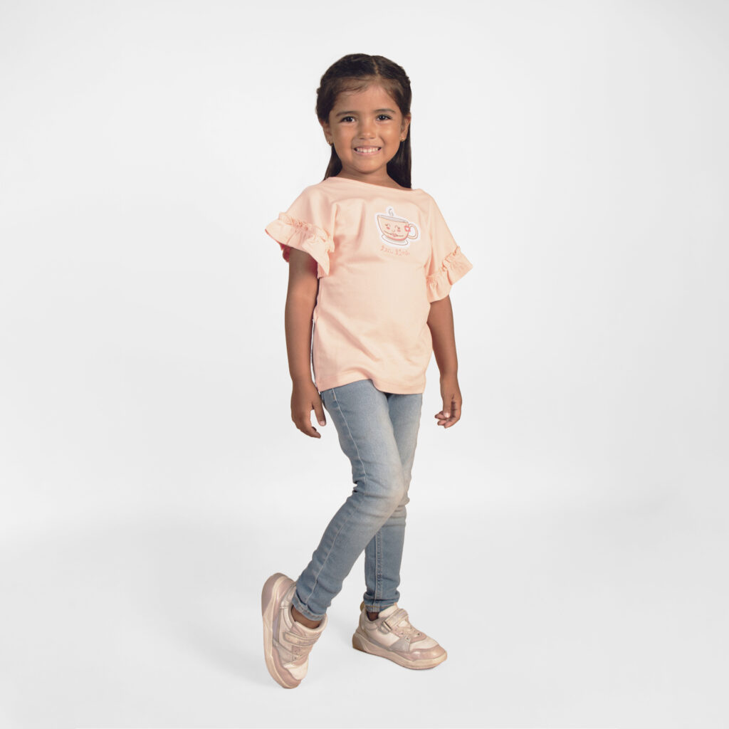 polo básico de algodón para niña