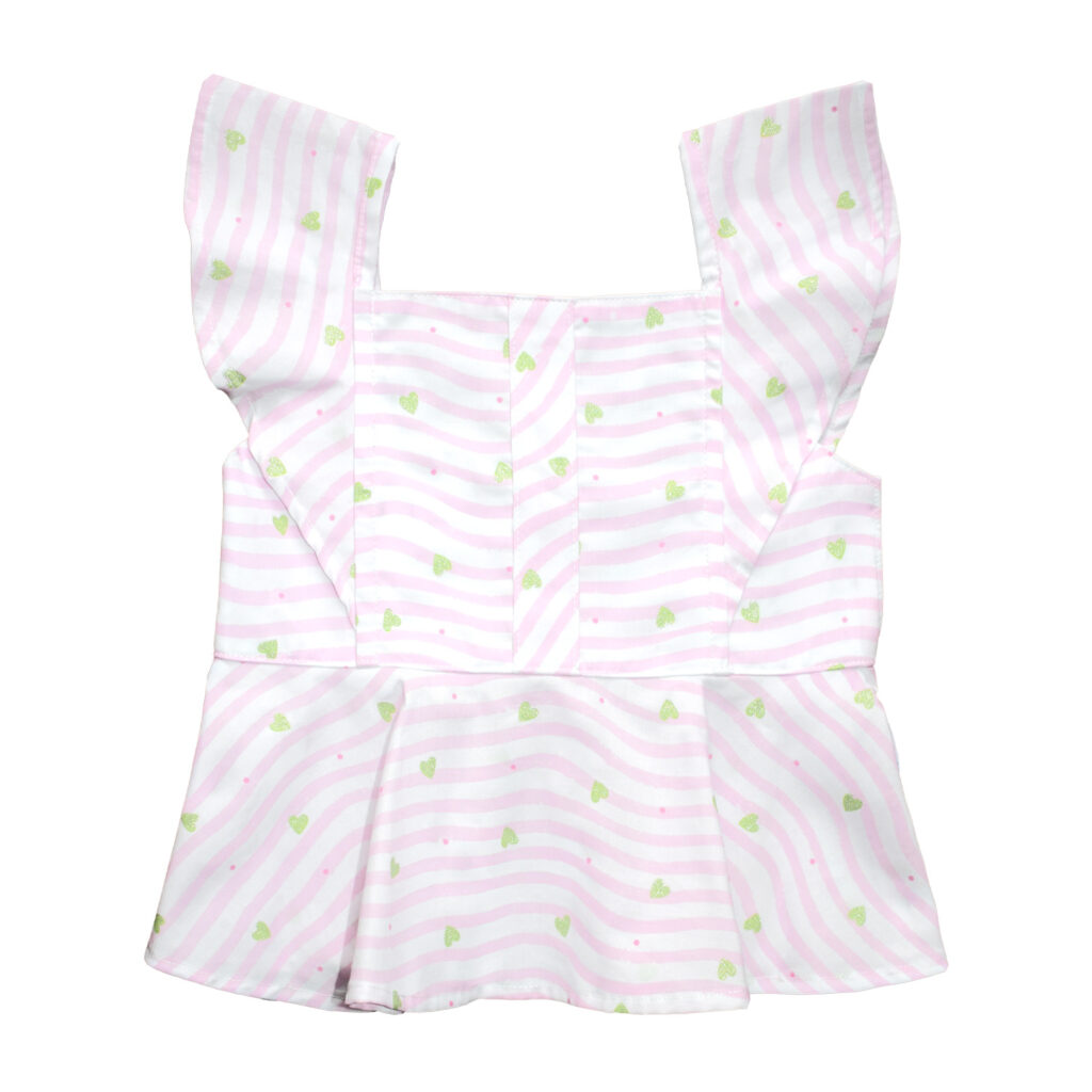 blusa infantil con volantes